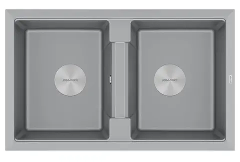 Кухонная мойка Paulmark Tandem 80/2 (810*500) Серый металлик 402/GRM